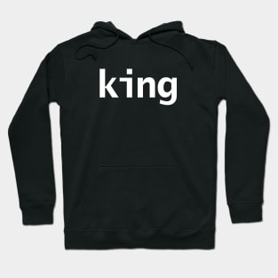 King Minimal Typography White Text Hoodie